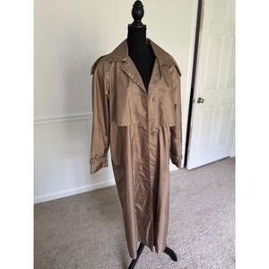 Worthington‎ Trench Coat Long oversized Classic beige women Size 14
